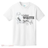 I Wear White For My Mom Lung Cancer Awareness Kids T-Shirt thumb 0