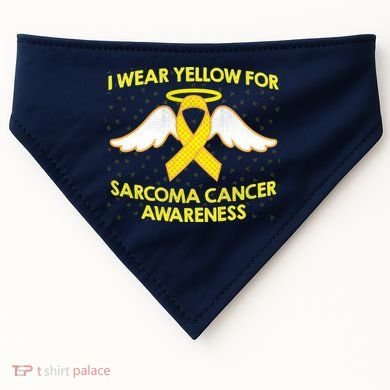I Wear Yellow For Sarcoma Awareness  USA-Made Doggie Bandana