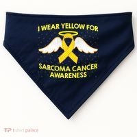 I Wear Yellow For Sarcoma Awareness  USA-Made Doggie Bandana thumb 0