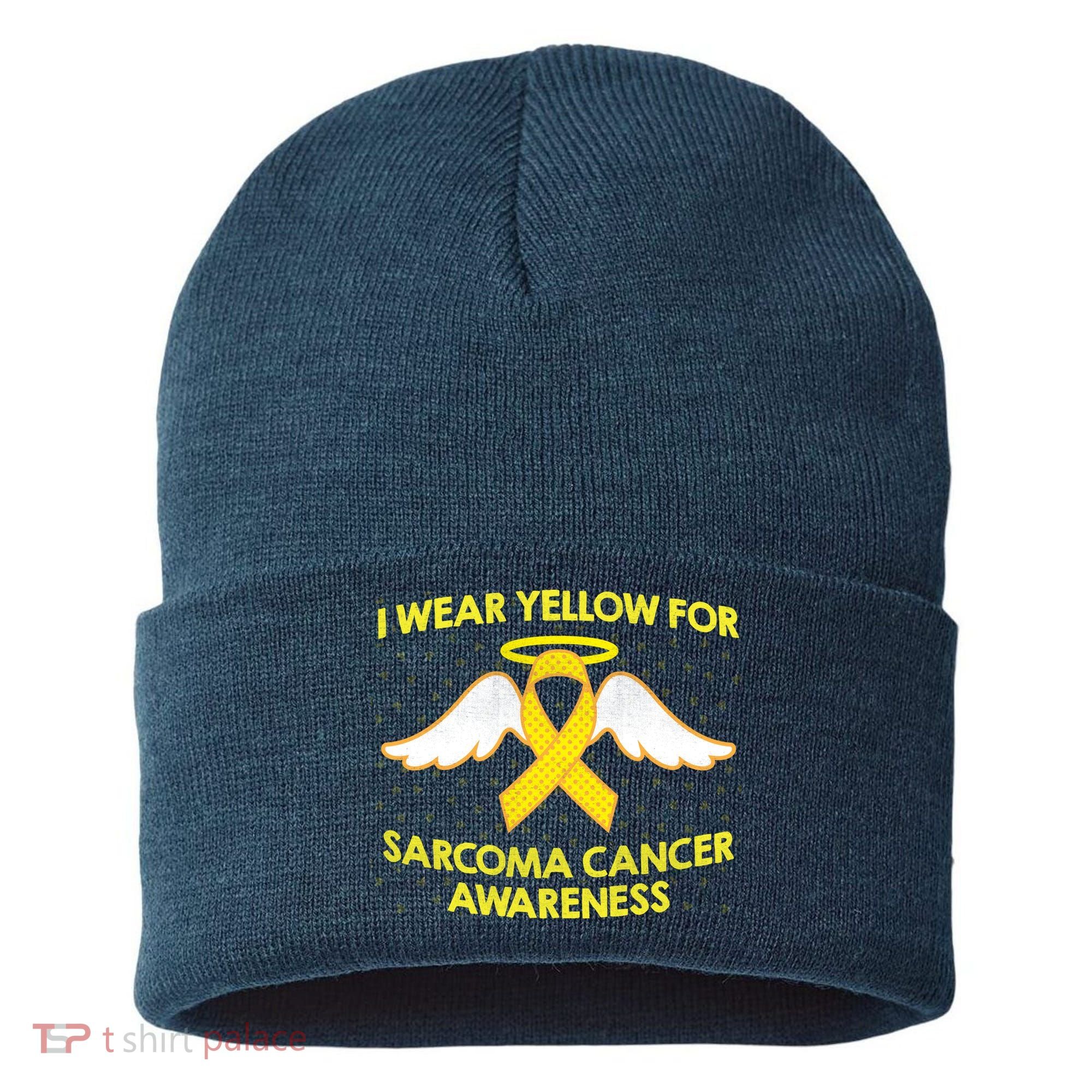 I Wear Yellow For Sarcoma Awareness  Sustainable Knit Beanie