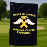 I Wear Yellow For Sarcoma Awareness  Golf Towel thumb 1