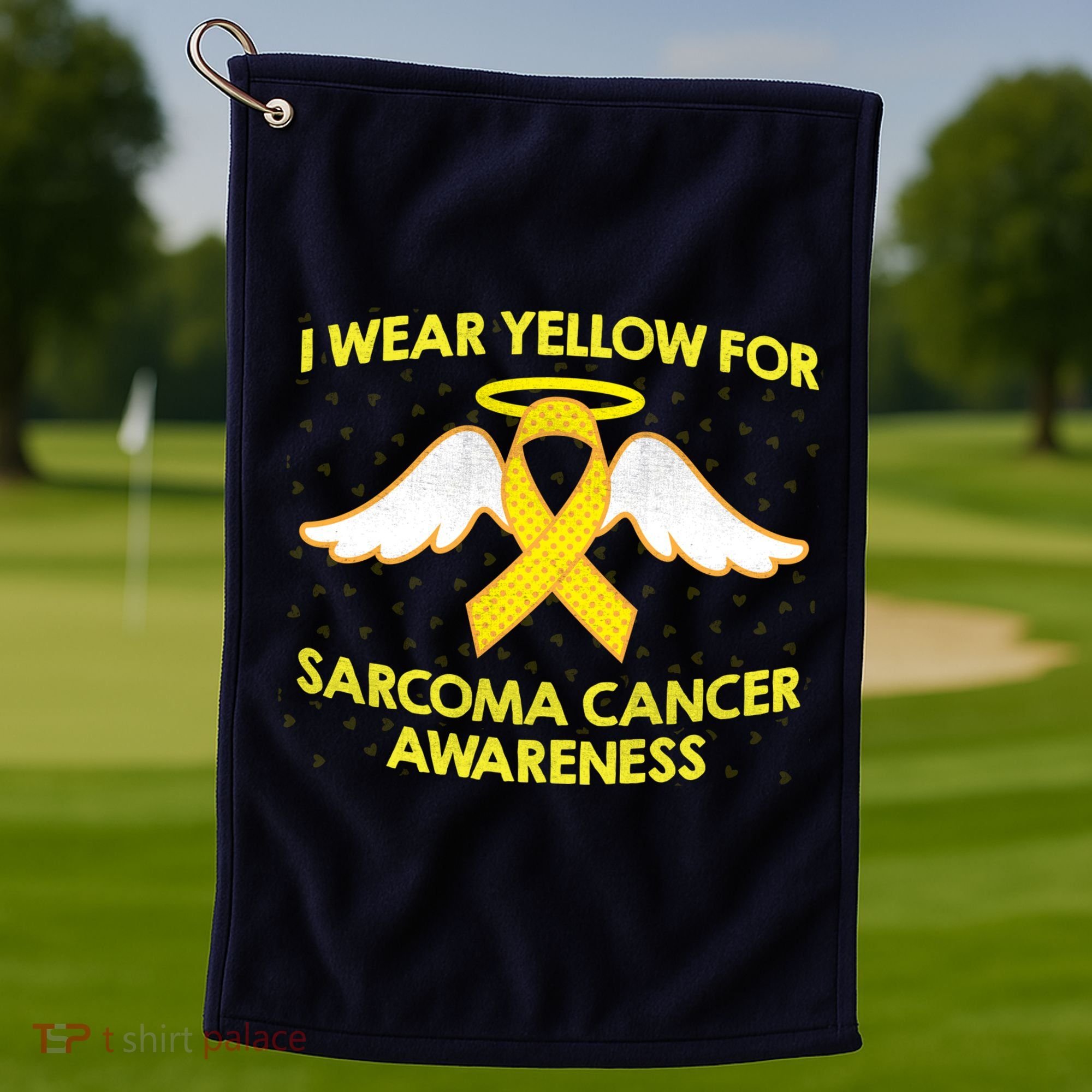 I Wear Yellow For Sarcoma Awareness  Golf Towel