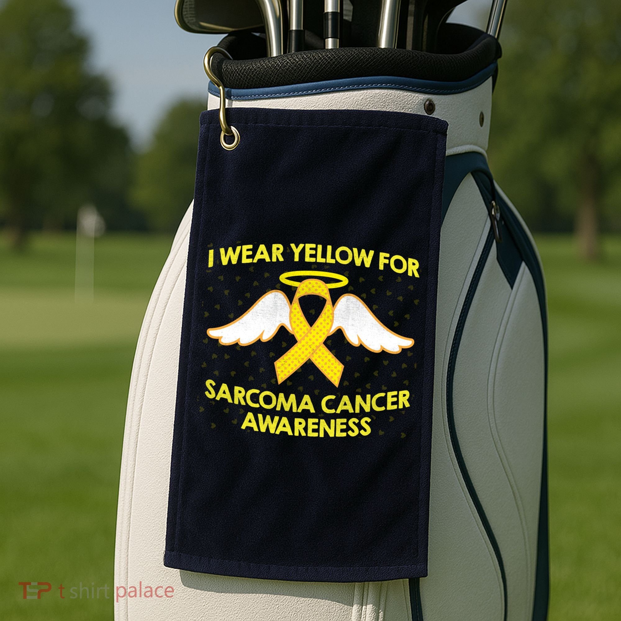 I Wear Yellow For Sarcoma Awareness  Golf Towel