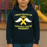 I Wear Yellow For Sarcoma Awareness  Kids Hoodie thumb 3