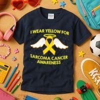 I Wear Yellow For Sarcoma Awareness  Kids T-Shirt thumb 3