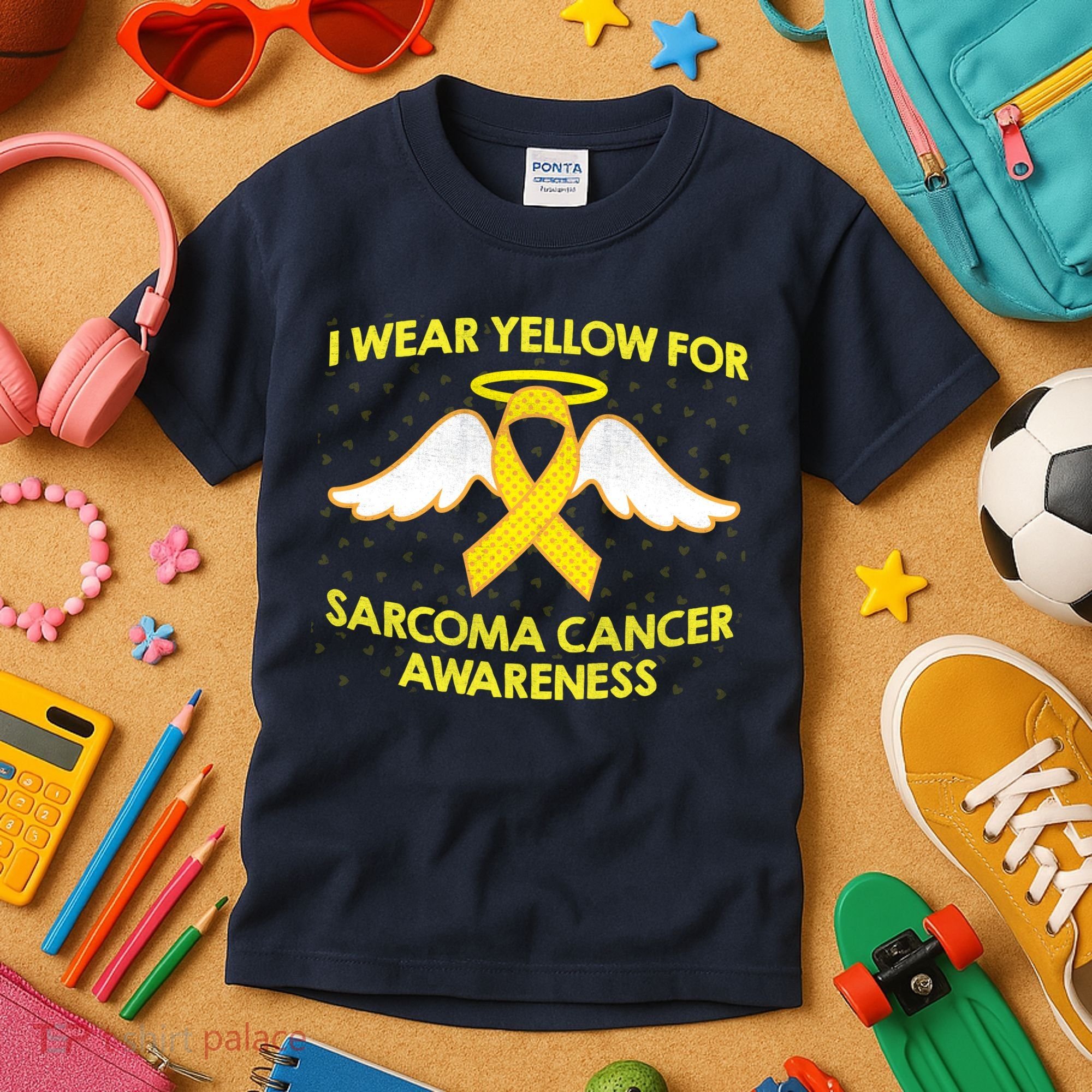 I Wear Yellow For Sarcoma Awareness  Kids T-Shirt