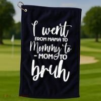 I Went From Mama To Bruh Funny Mother's Day Golf Towel thumb 1