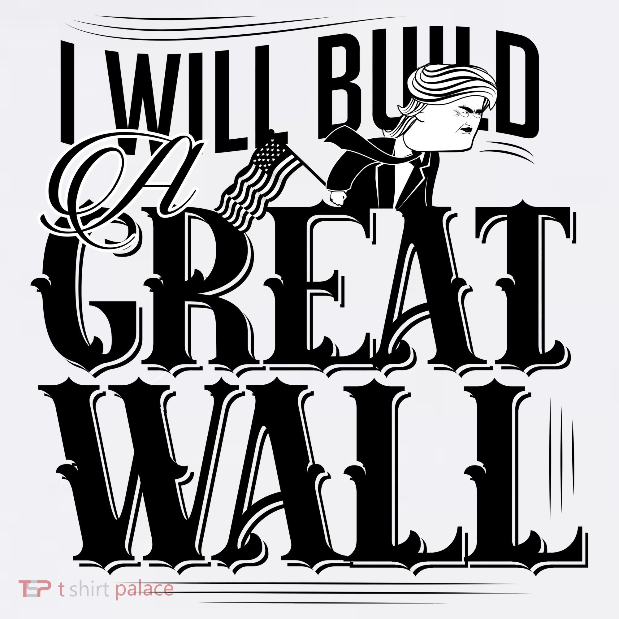 I Will Build A Great Wall - Donald Trump USA-Made Doggie Bandana