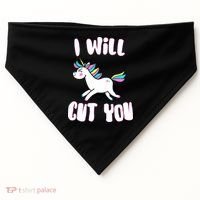 I Will Cut You Stabby Unicorn USA-Made Doggie Bandana thumb 0