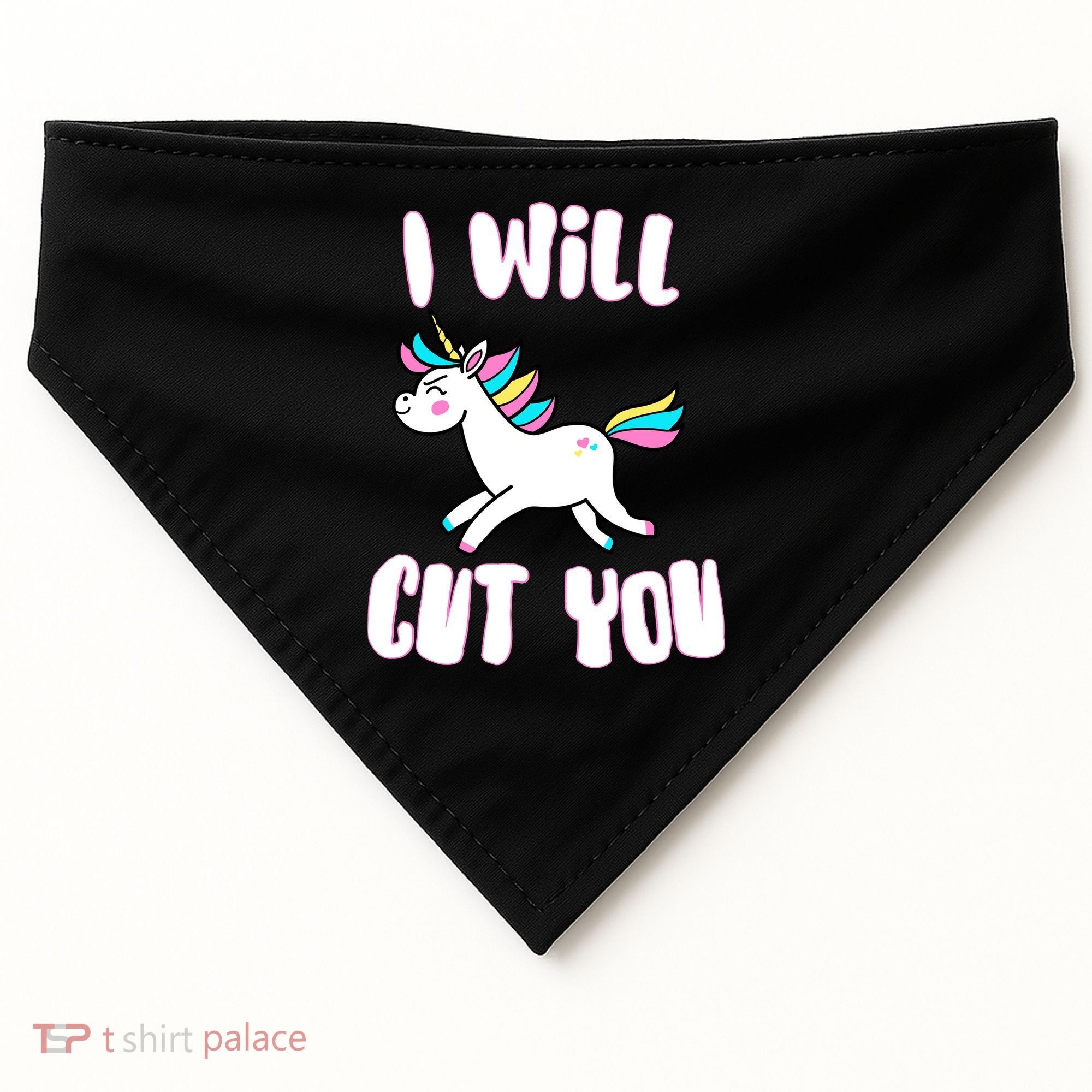 I Will Cut You Stabby Unicorn USA-Made Doggie Bandana