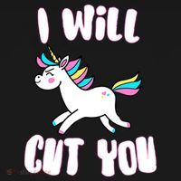 I Will Cut You Stabby Unicorn USA-Made Doggie Bandana thumb 2