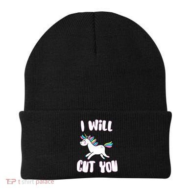 I Will Cut You Stabby Unicorn Beanie