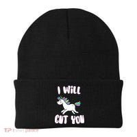 I Will Cut You Stabby Unicorn Beanie thumb 0
