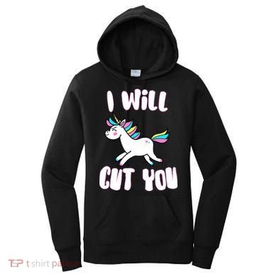 I Will Cut You Stabby Unicorn Women's Hoodie