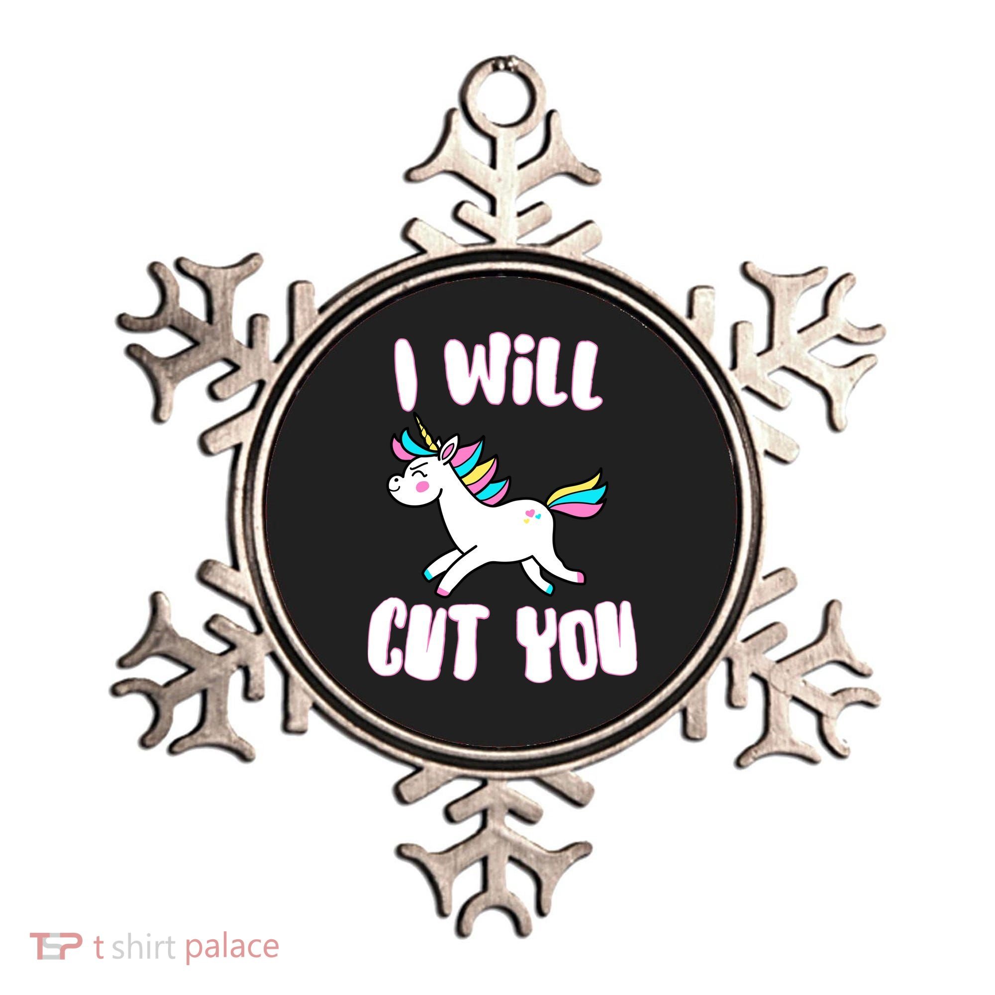 I Will Cut You Stabby Unicorn Ornament