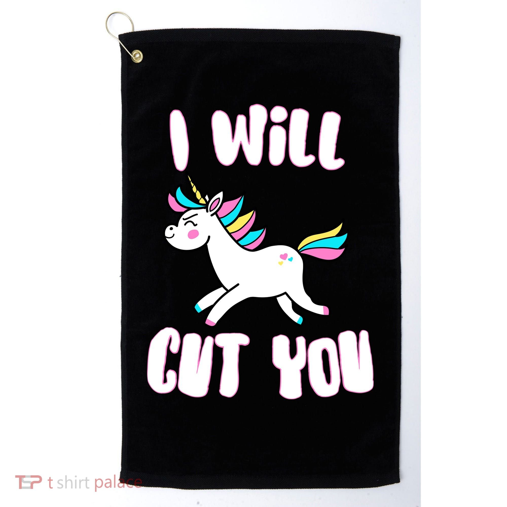 I Will Cut You Stabby Unicorn Golf Towel