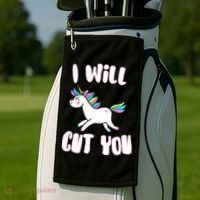I Will Cut You Stabby Unicorn Golf Towel thumb 2