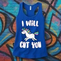 I Will Cut You Stabby Unicorn Women's Tank Top thumb 3