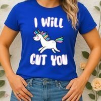 I Will Cut You Stabby Unicorn Women's T-Shirt thumb 2