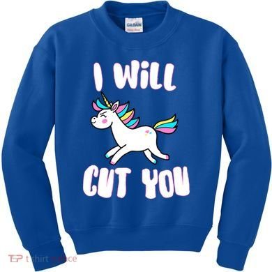 I Will Cut You Stabby Unicorn Kids Sweatshirt