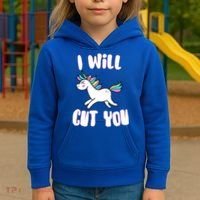 I Will Cut You Stabby Unicorn Kids Hoodie thumb 3