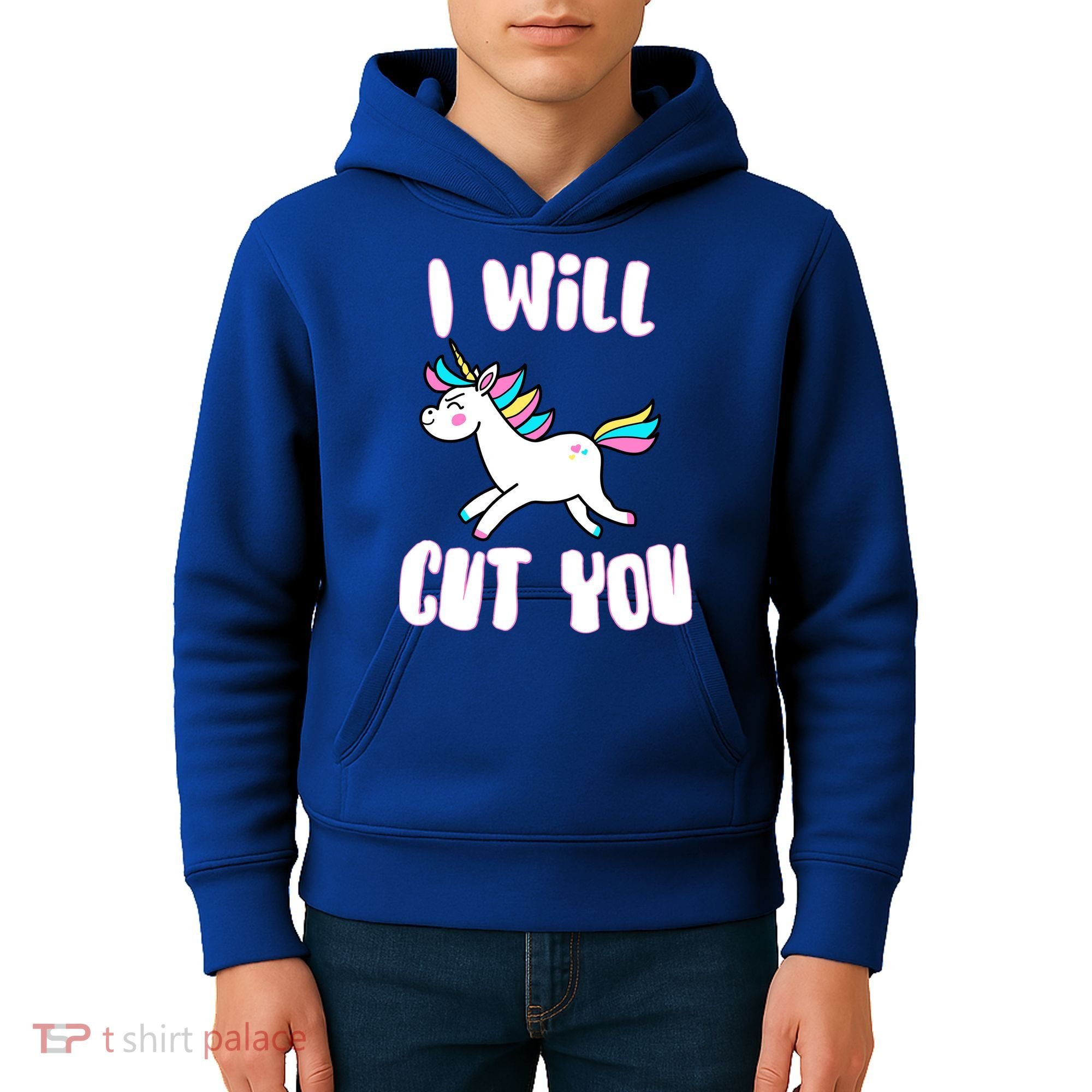 I Will Cut You Stabby Unicorn Kids Hoodie
