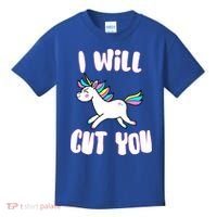 I Will Cut You Stabby Unicorn Kids T-Shirt thumb 0