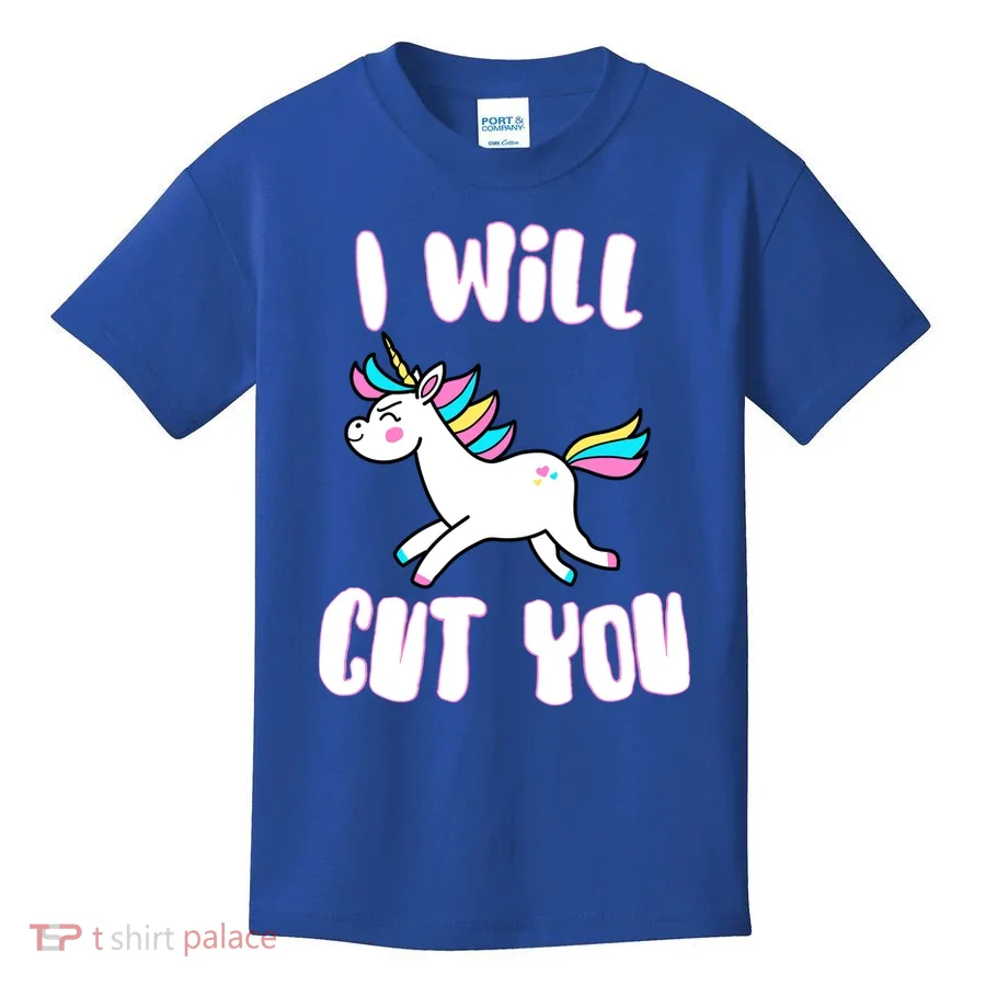 I Will Cut You Stabby Unicorn Kids T-Shirt