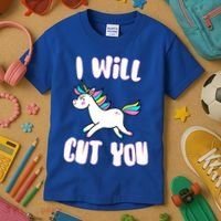 I Will Cut You Stabby Unicorn Kids T-Shirt thumb 3