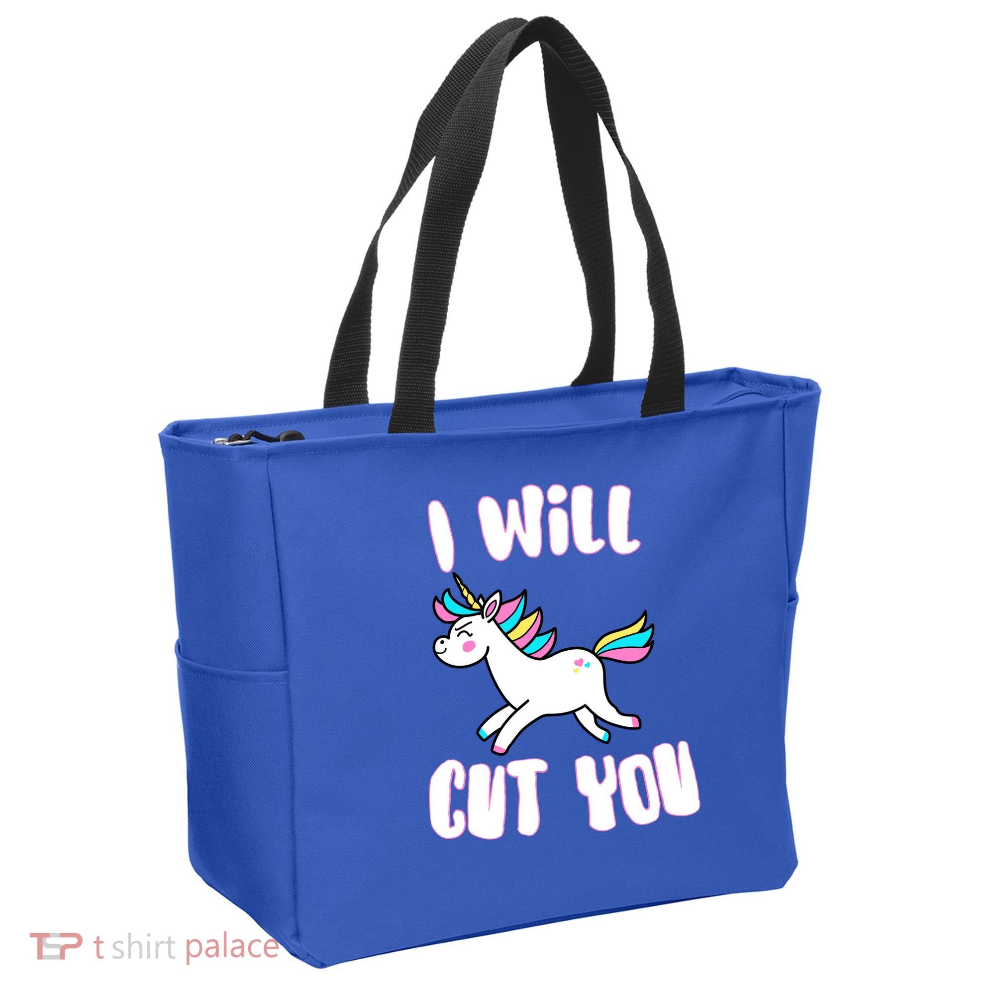 I Will Cut You Stabby Unicorn Tote Bag