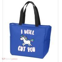 I Will Cut You Stabby Unicorn Tote Bag thumb 3