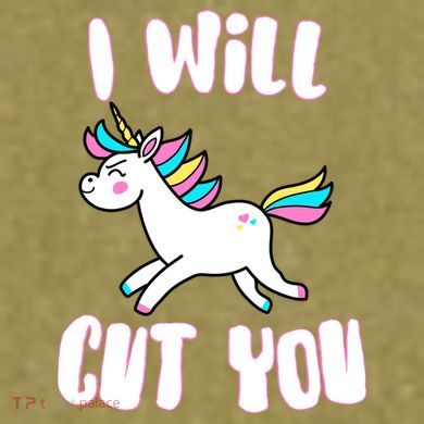 I Will Cut You Stabby Unicorn Garment-Dyed Women's Muscle Tee