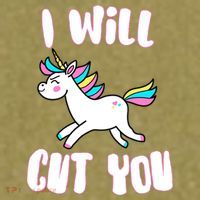 I Will Cut You Stabby Unicorn Garment-Dyed Women's Muscle Tee thumb 6