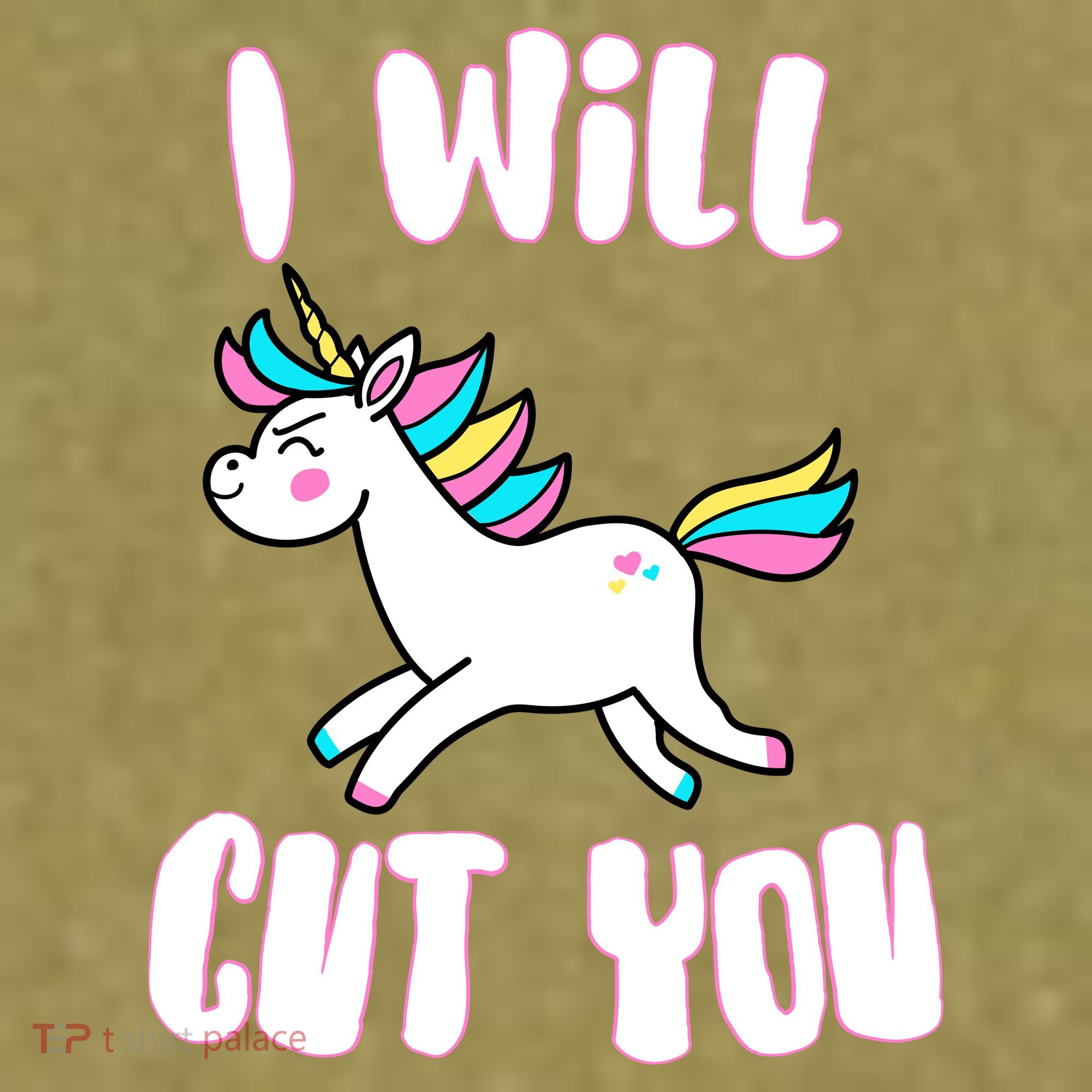 I Will Cut You Stabby Unicorn Garment-Dyed Women's Muscle Tee