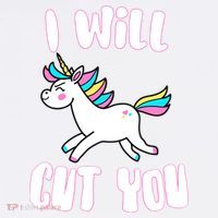 I Will Cut You Stabby Unicorn Garment-Dyed Sweatshirt thumb 2
