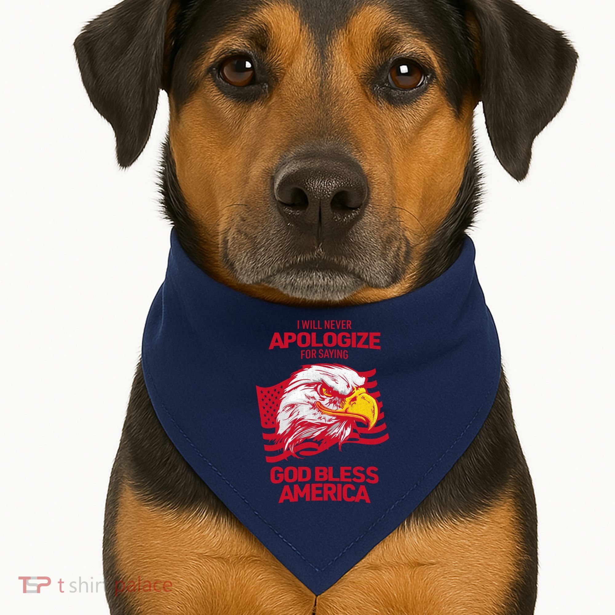 I Will Never Apologize For Saying God Bless America USA-Made Doggie Bandana