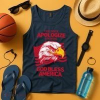 I Will Never Apologize For Saying God Bless America Tank Top thumb 4