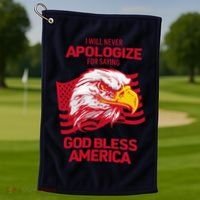 I Will Never Apologize For Saying God Bless America Golf Towel thumb 1