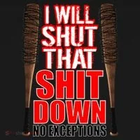 I Will Shut That Shit Down No Exceptions Barbwire Bat Dead Zombies Apron thumb 3