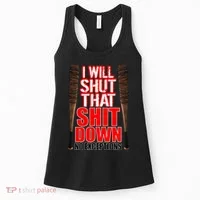 I Will Shut That Shit Down No Exceptions Barbwire Bat Dead Zombies Women's Tank Top thumb 0