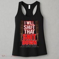 I Will Shut That Shit Down No Exceptions Barbwire Bat Dead Zombies Women's Tank Top thumb 3