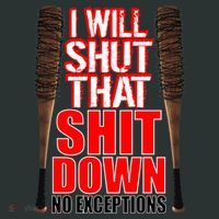 I Will Shut That Shit Down No Exceptions Barbwire Bat Dead Zombies Hoodie thumb 7