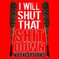 I Will Shut That Shit Down No Exceptions Barbwire Bat Dead Zombies Santa Hat thumb 1