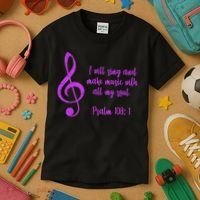 I Will Sing And Make Music With All My Soul Kids T-Shirt thumb 3