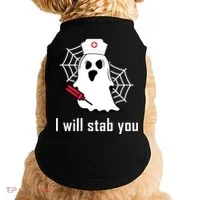 I Will Stab You Ghost Nurse Doggie Tank thumb 0