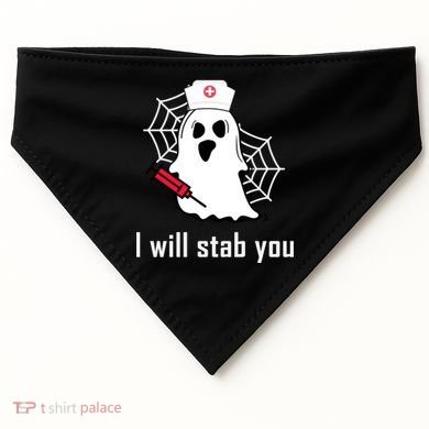 I Will Stab You Ghost Nurse USA-Made Doggie Bandana