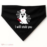 I Will Stab You Ghost Nurse USA-Made Doggie Bandana thumb 0