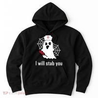 I Will Stab You Ghost Nurse Hoodie thumb 0