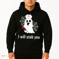 I Will Stab You Ghost Nurse Hoodie thumb 2