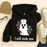 I Will Stab You Ghost Nurse Hoodie thumb 4